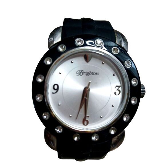 Vintage Brighton Watch- HONG KONG- Japan Swarovski Crystals Silver HTF RARE - Picture 9 of 10
